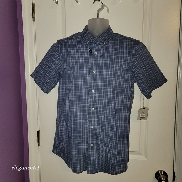 George Men's Short Sleeve Blue/Pink  Plaid Poplin Shirt Sz: S NWT - Picture 4 of 10